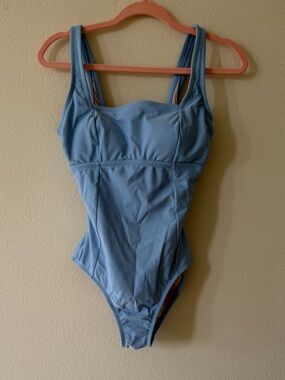 EUC Kona Sol Blue Tie-Back One-Piece Swimsuit size medium
